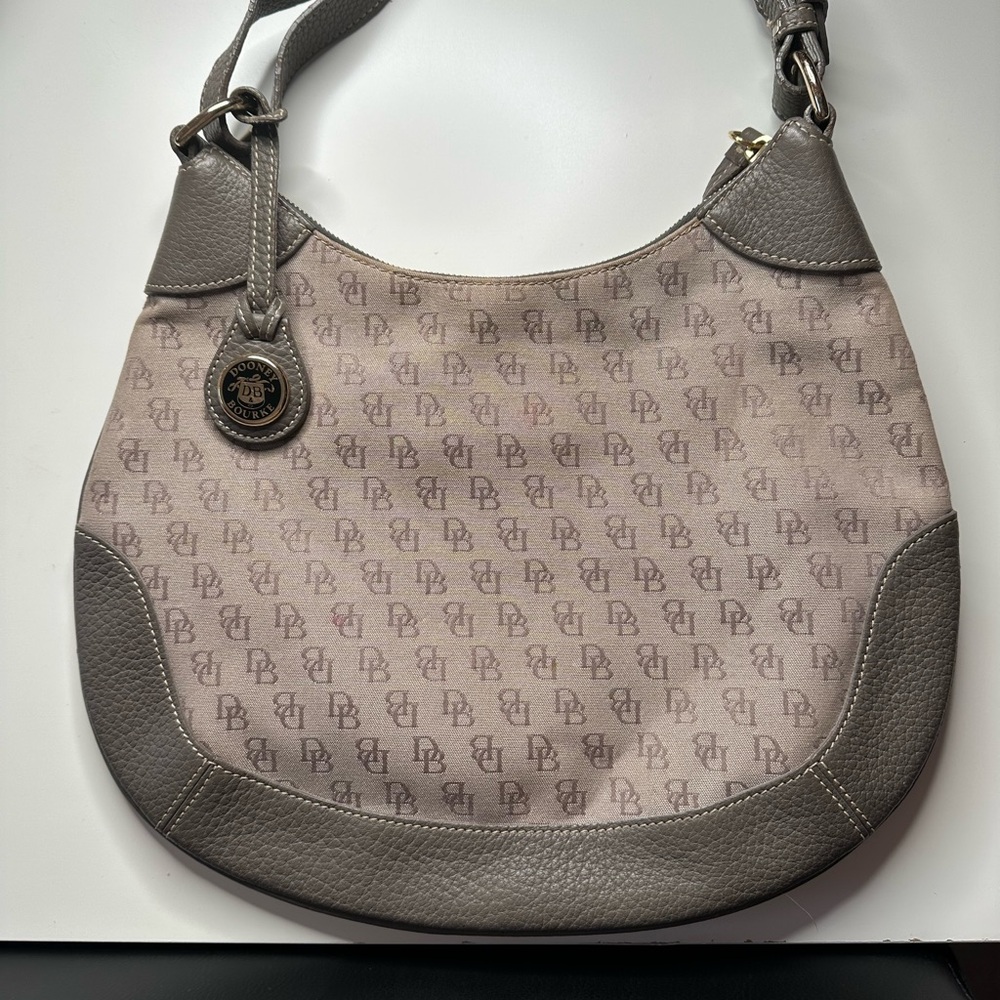 Dooney & Bourke Monogrammed Gray Hobo Bag